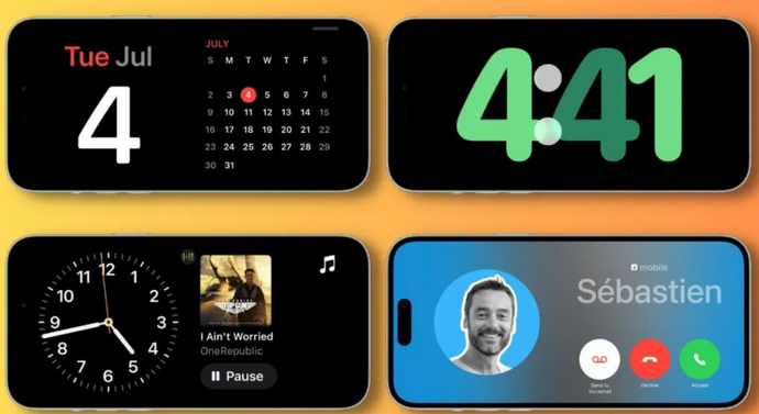 萨迦苹果手机维修分享iOS17横屏充电待机显示有什么好处 