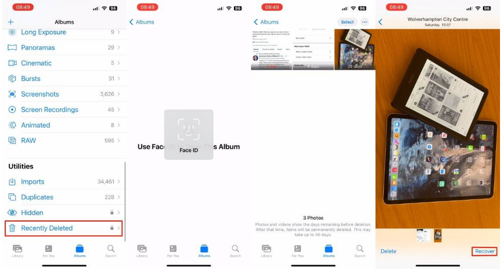萨迦苹果14维修分享 iPhone14 上恢复已删除的照片 